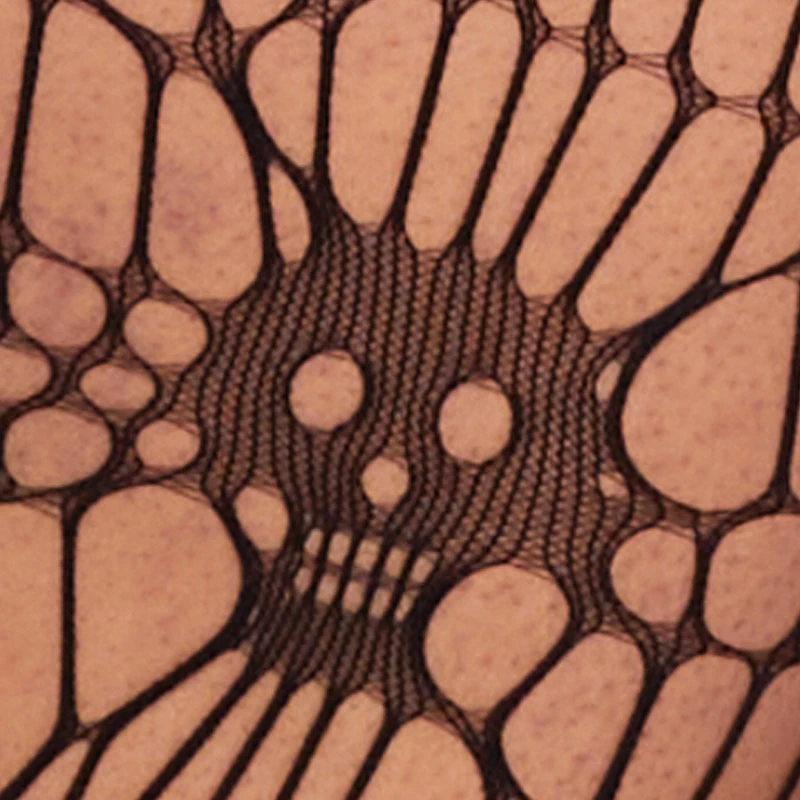 Plus Size Patterned High Waisted Fishnet Tights