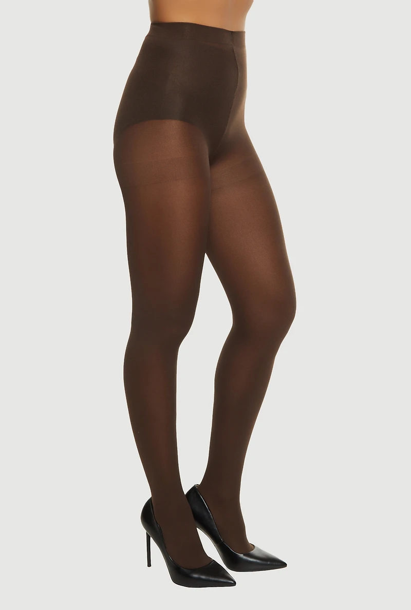 Solid Opaque Footed Tights