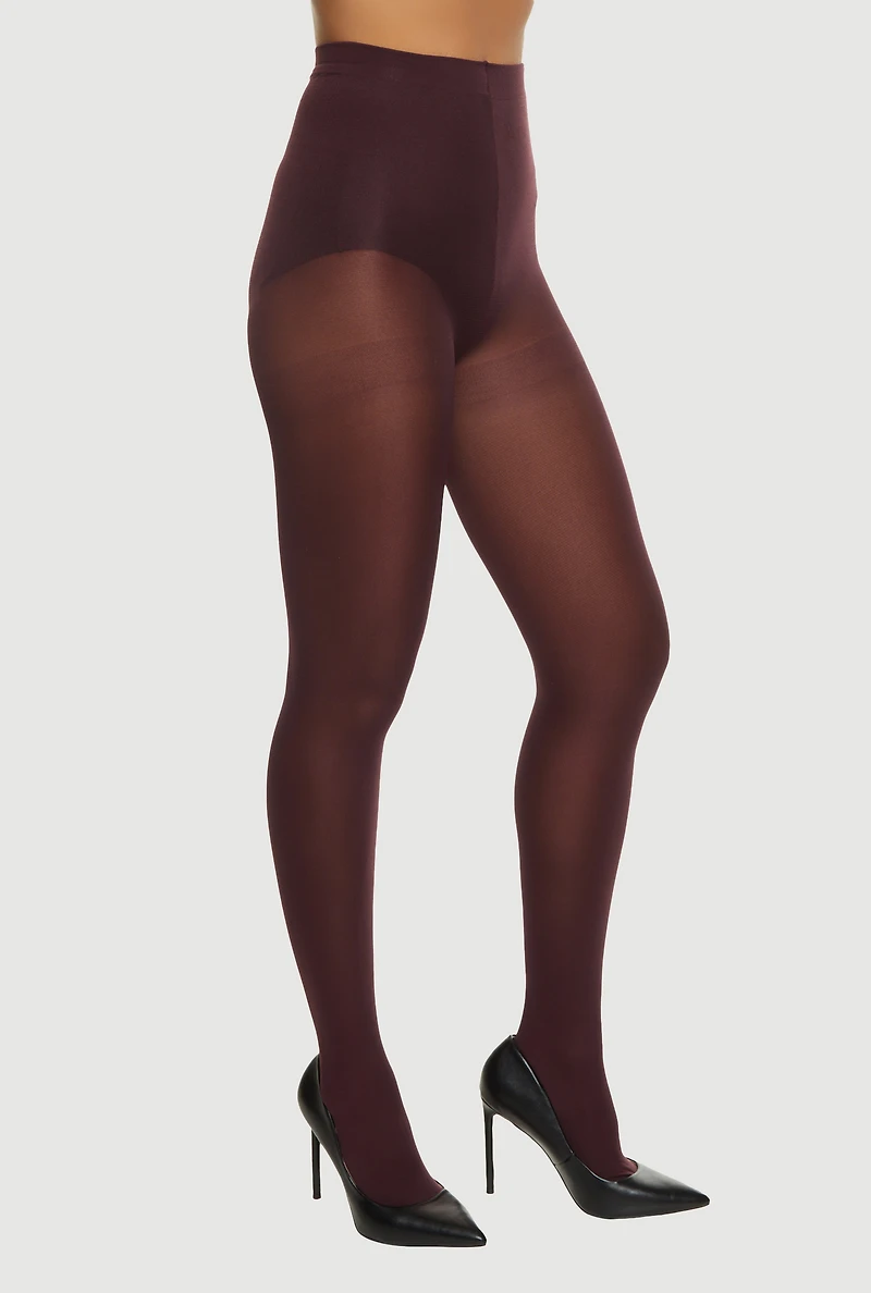 Solid Opaque Footed Tights