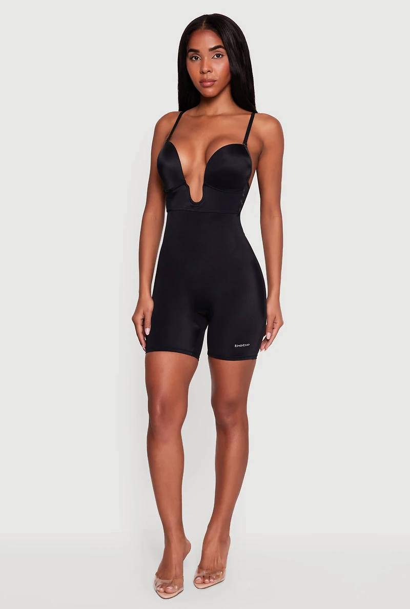 Plunge Mid Thigh Shapewear Bodysuit