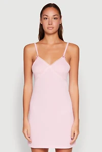 Womens Heart Lace Trim Cami Nightgown, L