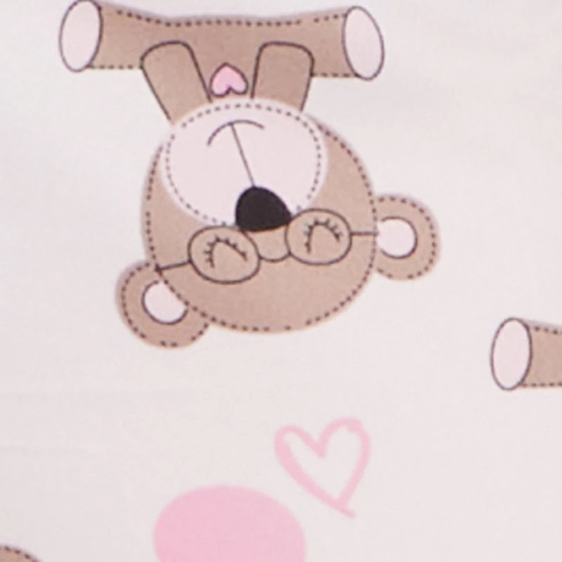 Good Night Bear Heart Print Pajama Romper