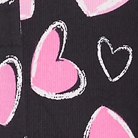 Ribbed Knit Heart Print Cami Nightgown and Robe