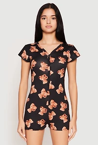 Soft Knit Love You Beary Much Pajama Romper