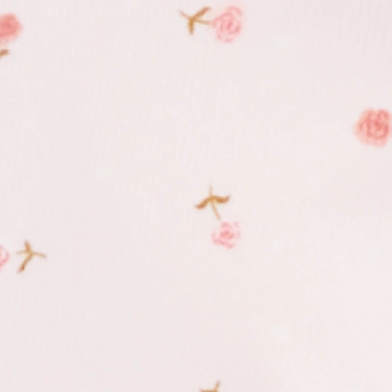 Floral Print Rib Knit Cropped Pajama Top and Shorts