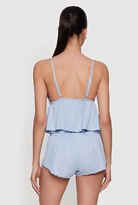 Waffle Knit Pajama Cami and Shorts Set