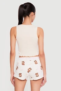 Born To Party Cropped Pajama Tank Top and Shorts