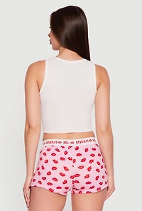 Hold Me Tight Kiss Graphic Pajama Tank Top and Shorts