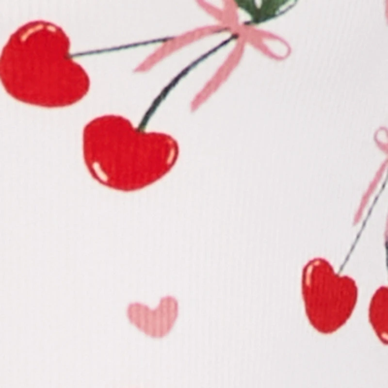 Cherry Heart Print Pajama Cami and Boyshort Panty