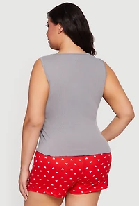 Plus Im Yours No Refunds Pajama Tank Top and Shorts