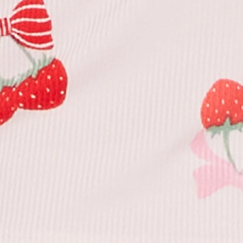 Strawberry Cherry Print Cropped Pajama Cami and Shorts