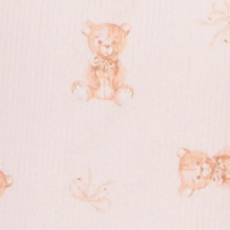 Bear Print Rib Knit V-Neck Pajama Cami and Shorts Set