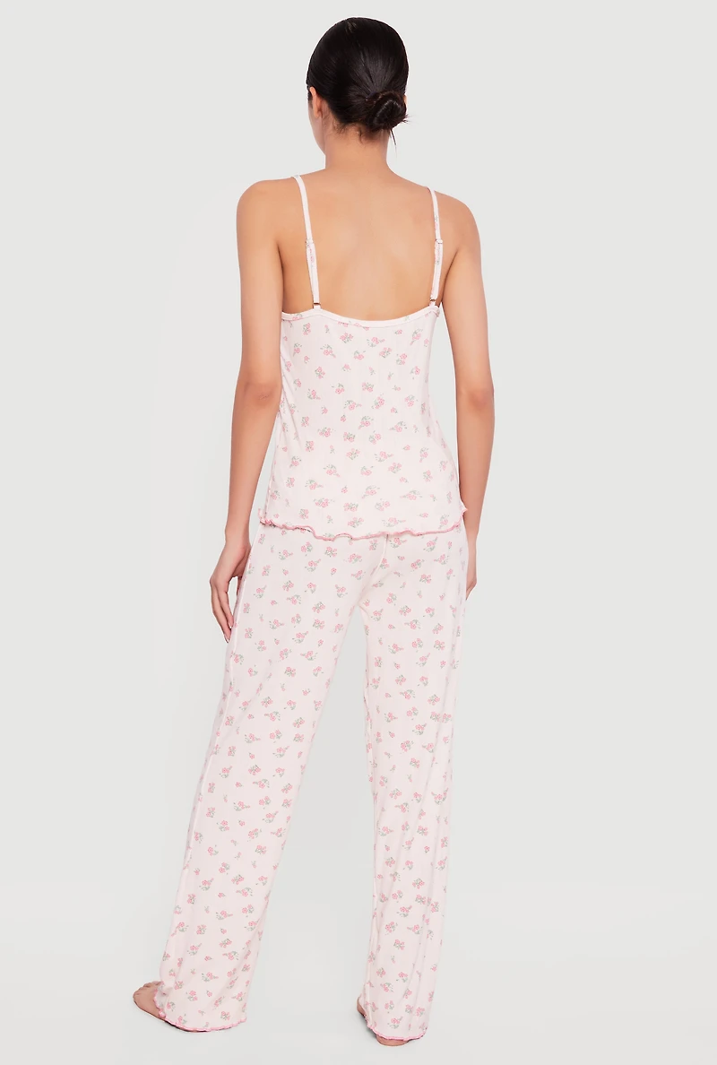 Ditsy Floral Pajama Cami and Pants Set