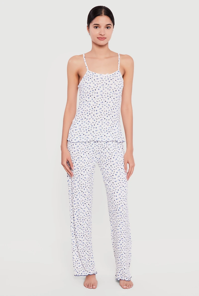 Ditsy Floral Pajama Cami and Pants Set