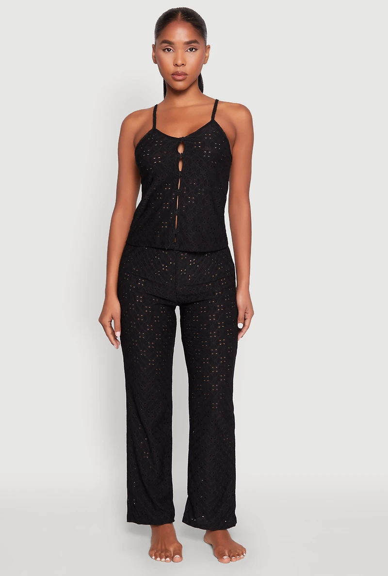 Eyelet Pajama Cami and Pants Set
