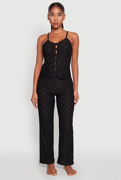 Eyelet Pajama Cami and Pants Set