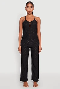 Eyelet Pajama Cami and Pants Set