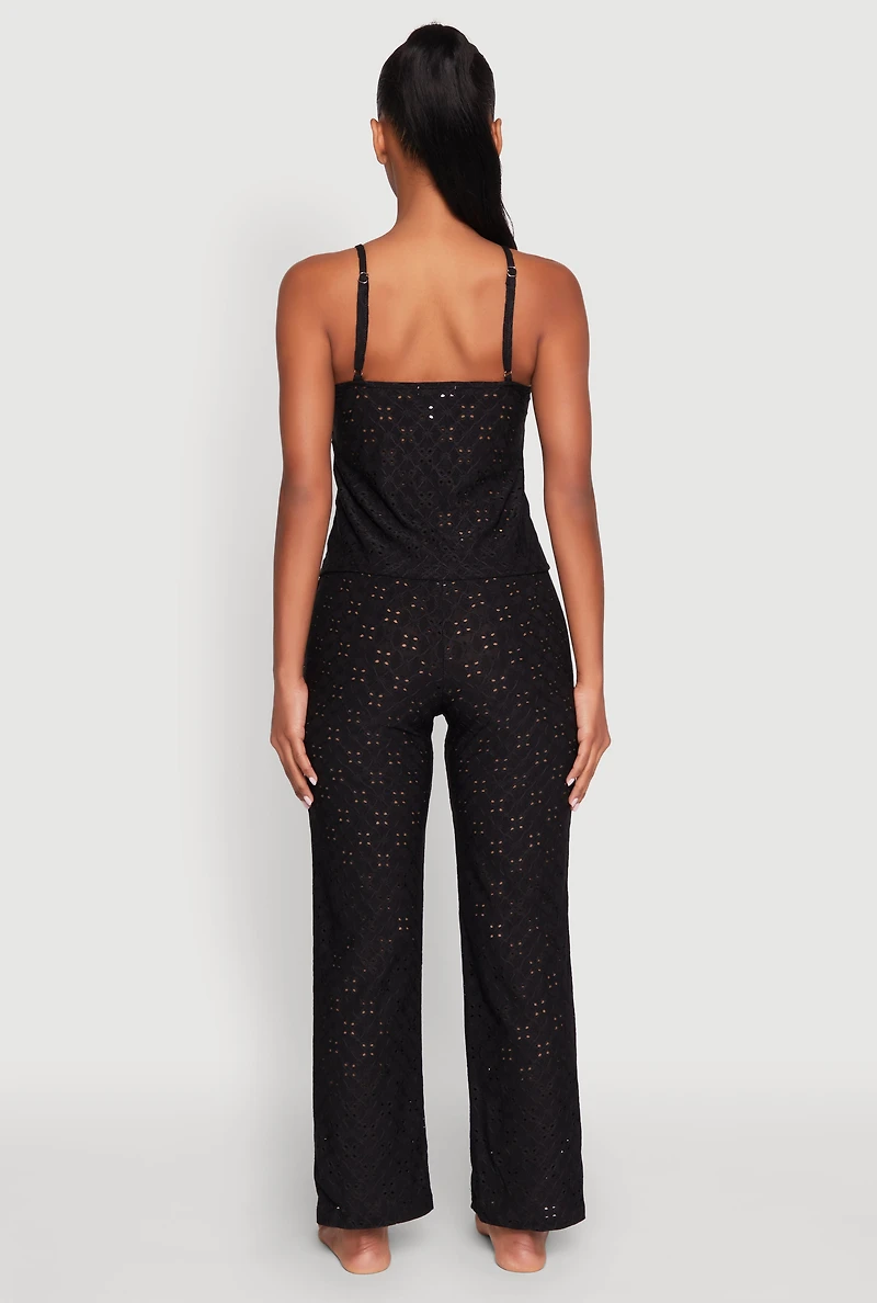 Eyelet Pajama Cami and Pants Set
