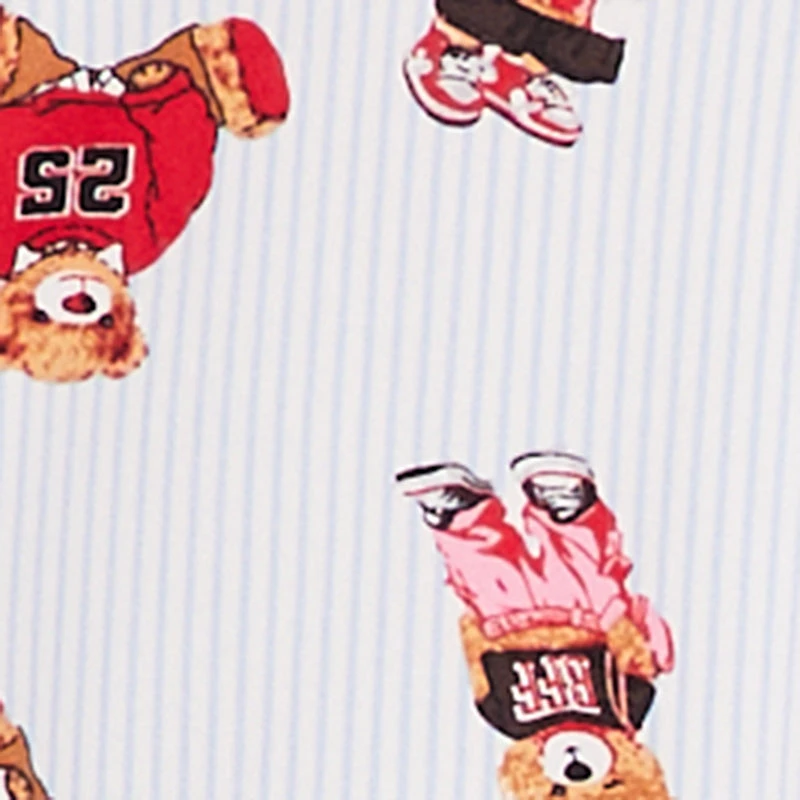 Striped Teddy Bear Print Pajama Tank Top and Pants