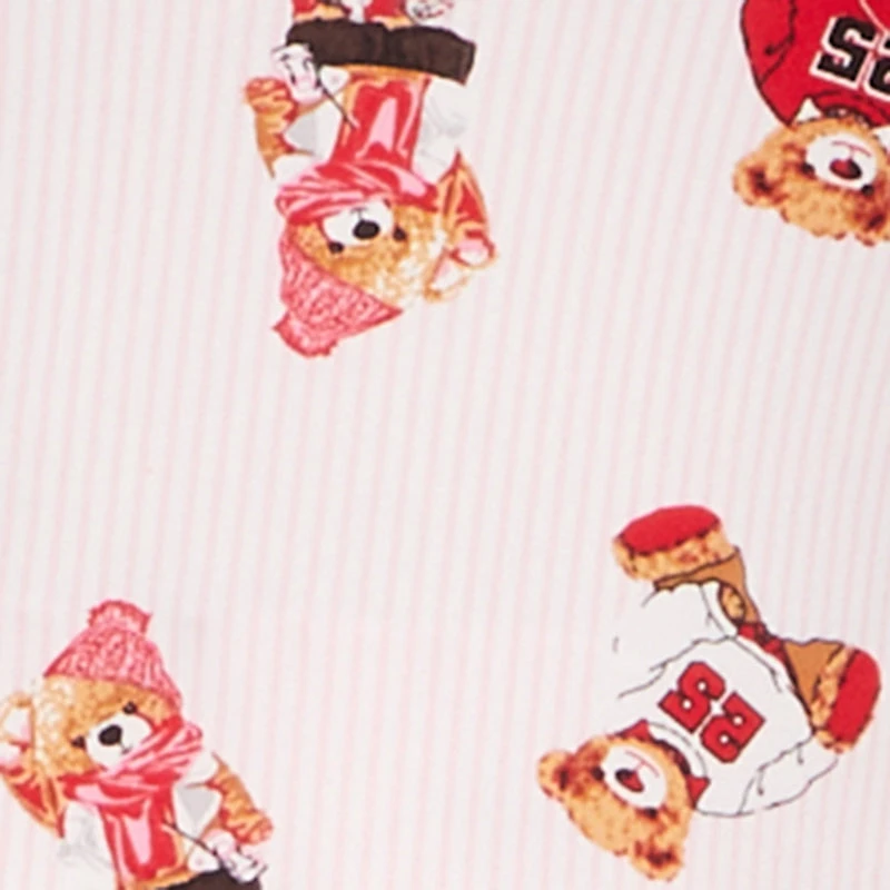 Plus Striped Bear Print Pajama Top and Lounge Pants