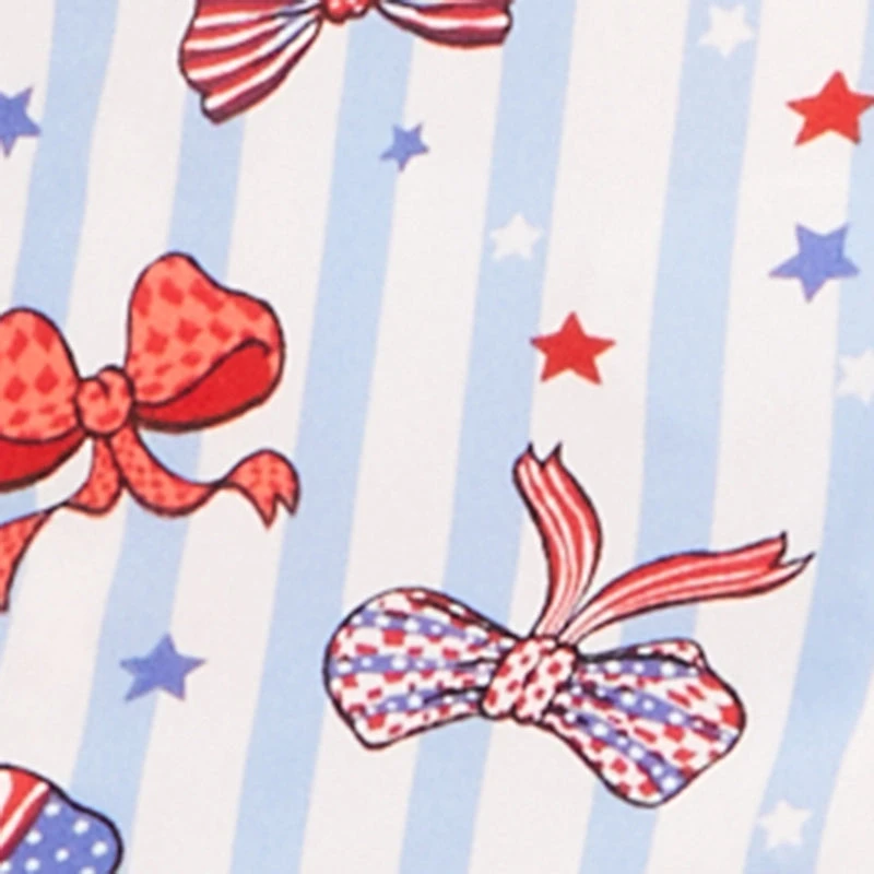 Striped Americana Bow Print Pajama Top and Lounge Pants