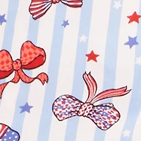 Striped Americana Bow Print Pajama Top and Lounge Pants