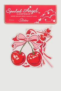 Cupid Bow Print Pajama Cami and Pants Set with Stickers