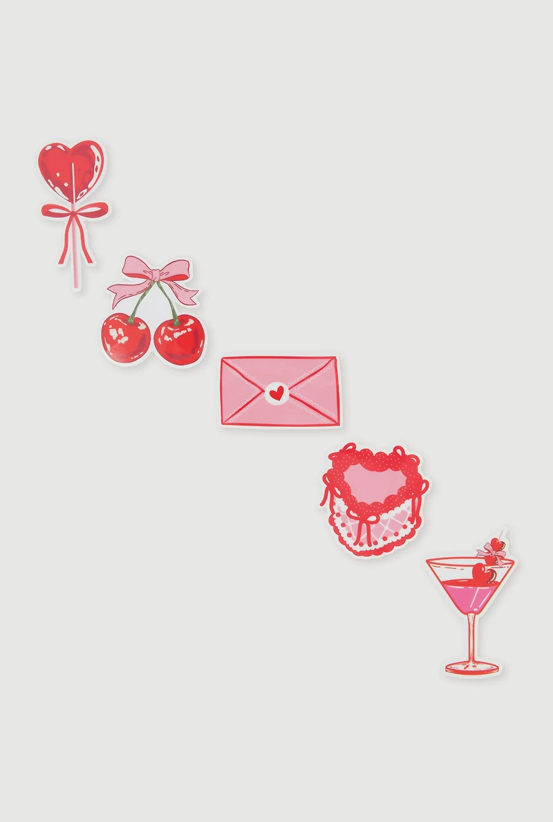 Cupid Bow Print Pajama Cami and Pants Set with Stickers