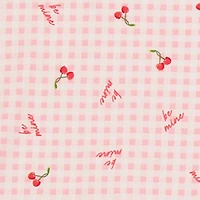 Gingham Cherry Print Pajama Cami and Pants with Stickers