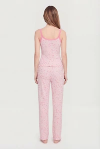 Ditsy Daisy Print Pajama Cami and Pants