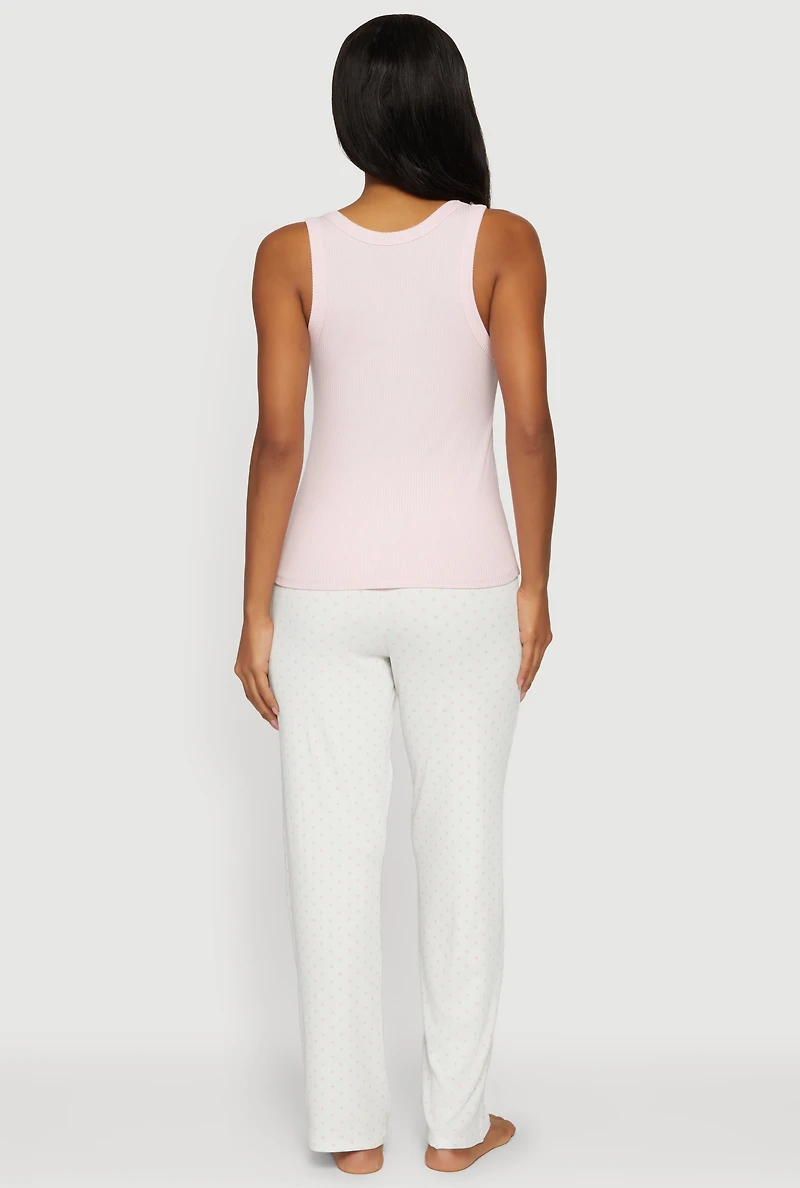 Too Pretty Graphic Pajama Tank Top and Lounge Pants