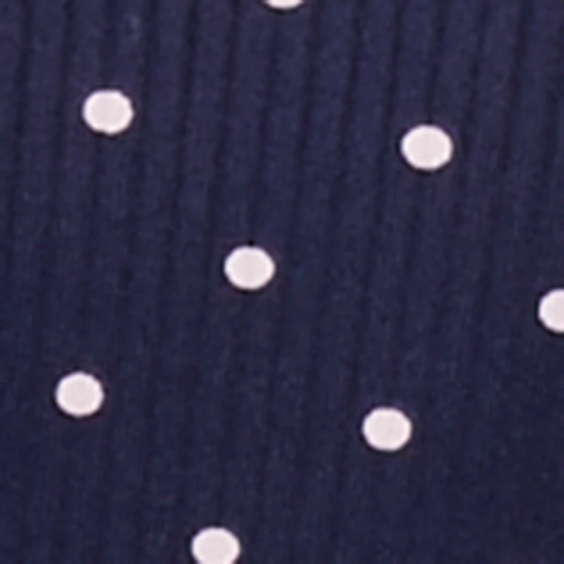 Lace Trim Polka Dot Ribbed Knit Pajama Cami and Pants