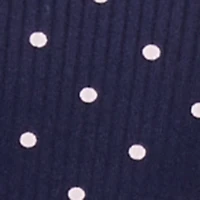 Lace Trim Polka Dot Ribbed Knit Pajama Cami and Pants