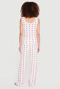 Strawberry Print Pajama Top with Pants and Shorts 3 Piece Set