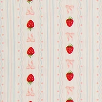 Strawberry Print Pajama Top with Pants and Shorts 3 Piece Set