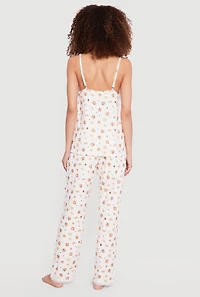 Breakfast Graphic Pajama Cami with Shorts and Pants