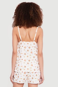 Breakfast Graphic Pajama Cami with Shorts and Pants
