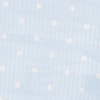 Lace Trim Lettuce Edge Polka Dot Pajama Top and Pants