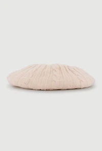 Solid Cable Knit Beret
