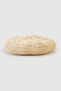 Cable Knit Crochet Beret