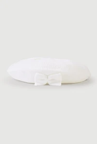 Solid Bow Detail Beret