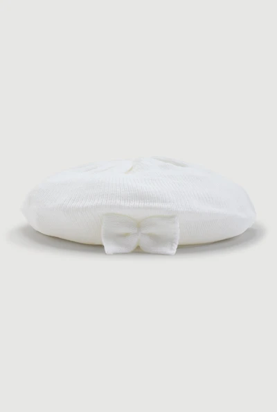 Solid Bow Detail Beret