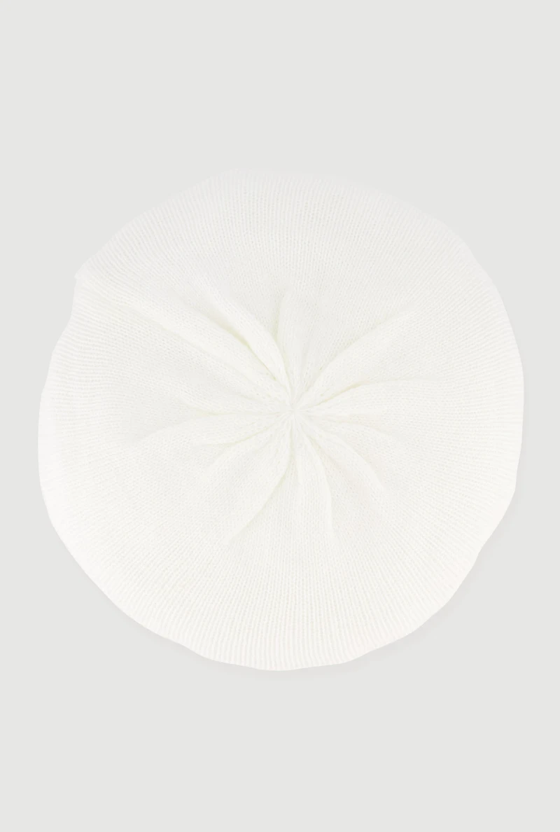 Solid Bow Detail Beret