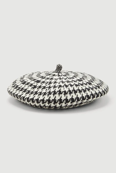 Houndstooth Beret