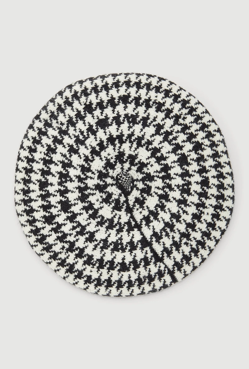 Houndstooth Beret