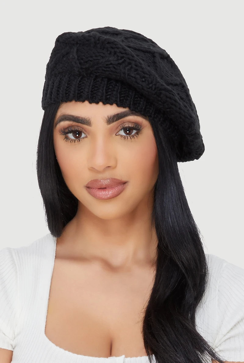 Cozy Cable Knit Beret