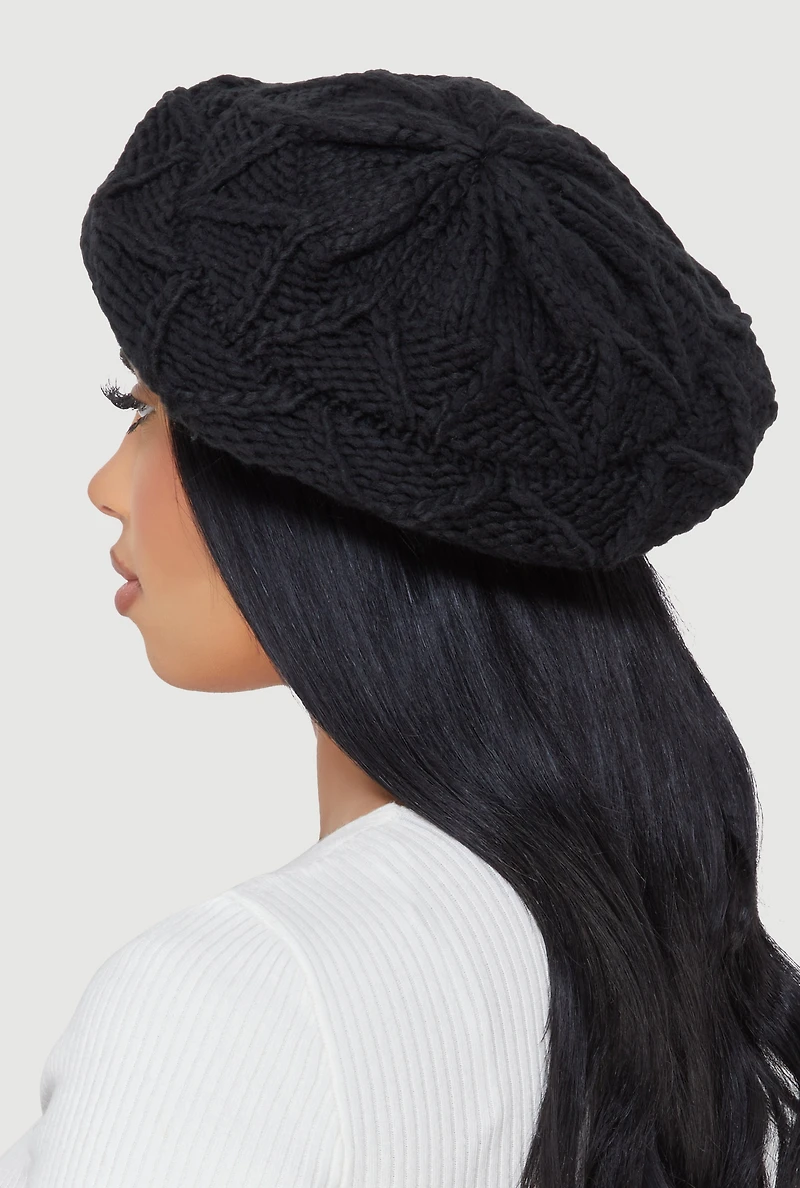 Cozy Cable Knit Beret