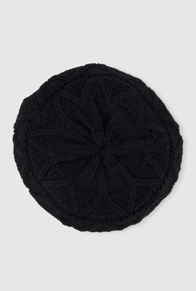 Cozy Cable Knit Beret