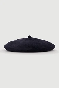 Womens Solid Faux Fur Beret,