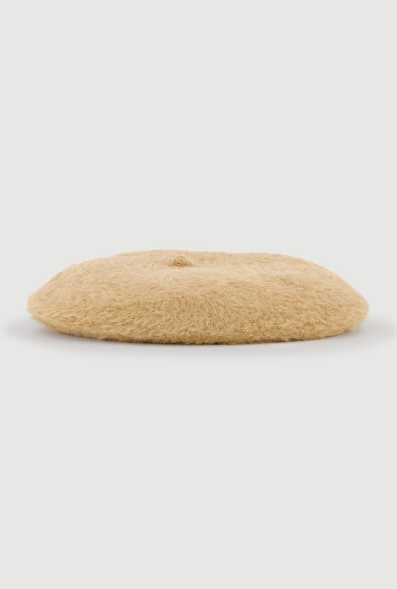 Solid Faux Fur Beret
